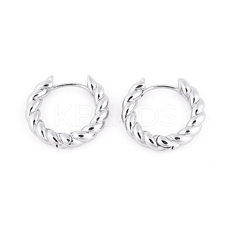 Twist Rings Brass Hoop Earrings for Women EJEW-B056-15P-1