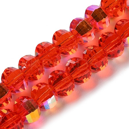 Transparent Electroplate Glass Beads Strands X-GLAA-Q099-C01-01-1-1