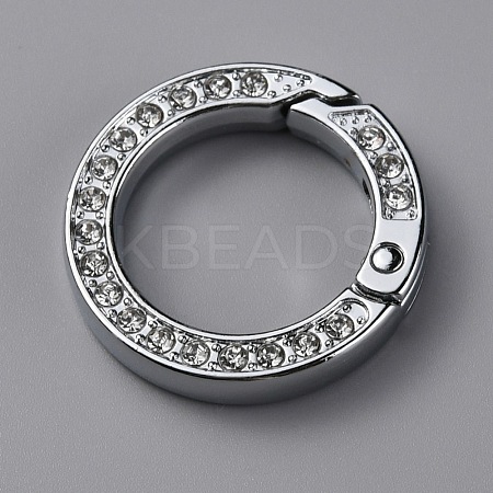 Alloy Crystal Rhinestone Spring Gate Rings FIND-WH0129-34A-P-1