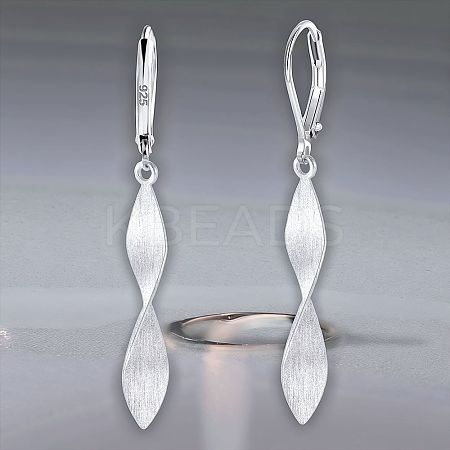 Twist Brass Leverback Earrings FS-WG34DE2-02-1