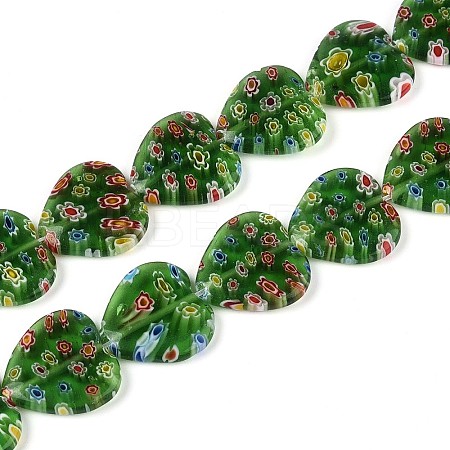Handmade Millefiori Glass Beads Strands LAMP-T021-29E-1