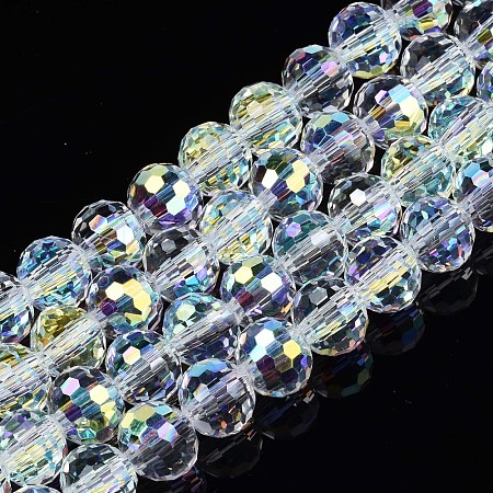 Electroplate Transparent Glass Beads Strands EGLA-N002-15-B03-1