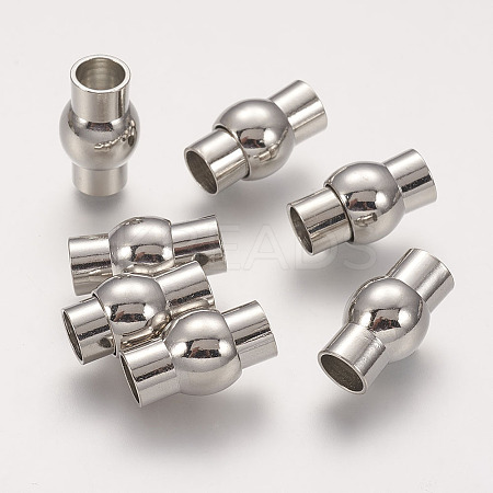 Brass Magnetic Clasps with Glue-in Ends LS-KK-G230-6mm-P-NF-1