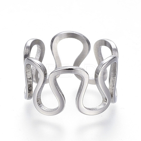 Tarnish Resistant 304 Stainless Steel Wide Band Rings RJEW-G081-29P-1