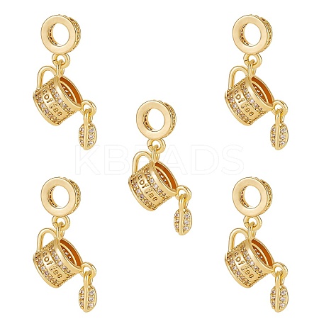 5Pcs Rack Plating Brass Micro Pave Clear Cubic Zirconia European Dangle Charms KK-SZ0002-37-1