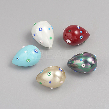 Paint Sprayed Shell Pearl Beads BSHE-I010-08-1