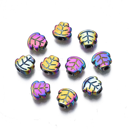 Rack Plating Rainbow Color Alloy Beads PALLOY-S180-334-1