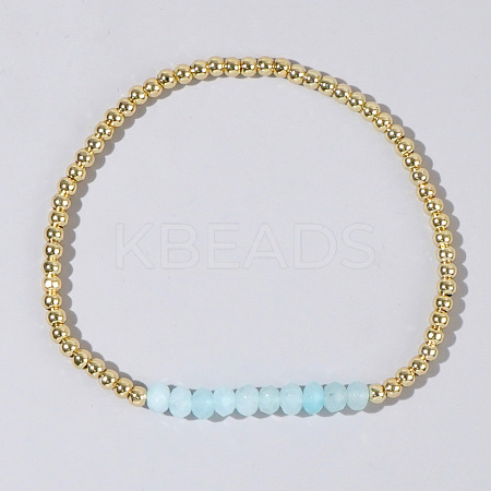 Colorful Mixed Brass Synthetic Gemstone Bead Copper Bracelet Women's Fashion Jewelry Wholesale RJ2833-3-1