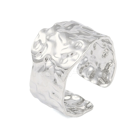 Non-Tarnish 304 Stainless Steel Textured Open Cuff Rings LS-RJEW-C095-08C-P-1