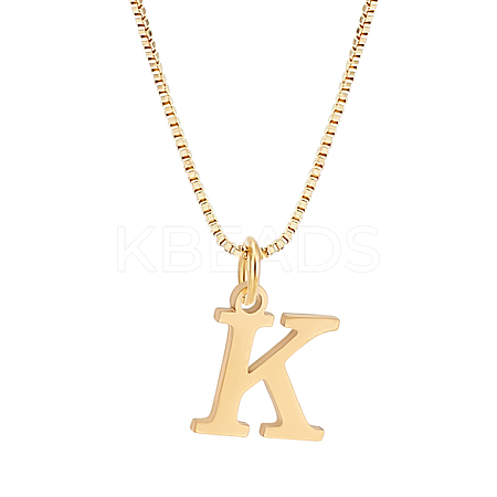 1pc 304 Stainless Steel Letter Pendant Necklaces NJEW-LP0001-38K-G-1