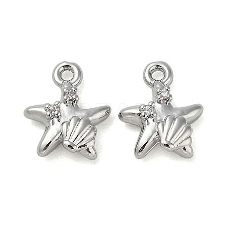 Brass Micro Pave Cubic Zirconia Pendants KK-U045-09P-1