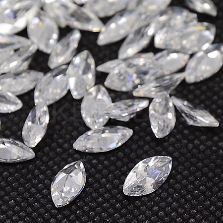 Cubic Zirconia Pointed Back Cabochons ZIRC-M003-6x3mm-007-1