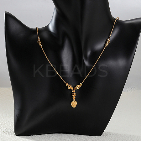 Elegant Brass Heart Pendant Necklaces JB7552-1