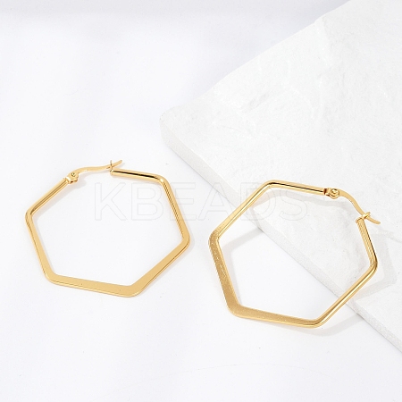 201 Stainless Steel Angular Hoop Earrings EJEW-F205-13G-A-1
