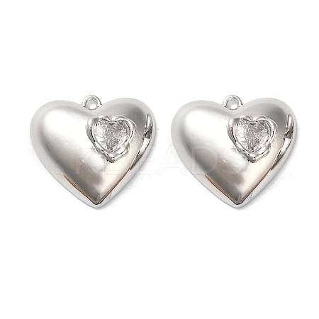 Brass Pave Cubic Zirconia Pendants KK-K351-61P-1