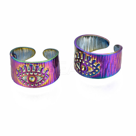 Evil Eye Lucky Cuff Rings RJEW-N038-011-1