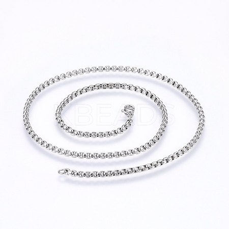 Non-Tarnish 304 Stainless Steel Box Chain Necklaces LS-NJEW-F227-09P-03-1