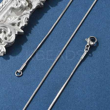 Tarnish Resistant 304 Stainless Steel Snake Chain Necklaces LS-NJEW-F112-39-1