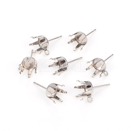 304 Stainless Steel Post Stud Earring Settings STAS-I150-05A-P-1
