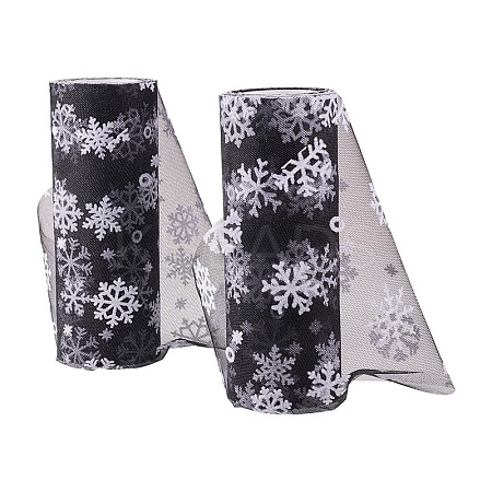 Snowflake Deco Mesh Ribbons OCOR-P010-G15-1