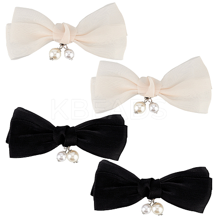 4Pcs 2 Colors Polyester Bowknot Shoe Decorations FIND-FG0002-39-1