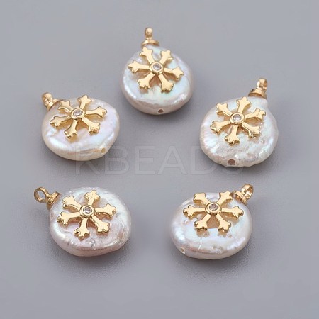 Natural Cultured Freshwater Pearl Pendants PEAR-F008-03G-1