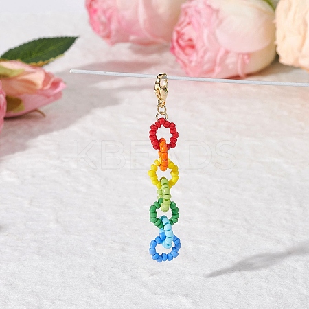 Glass Chain Pendant Decorations X1-HJEW-TA00358-1