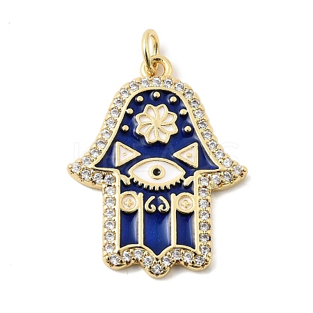 Brass Micro Pave Cubic Zirconia Enamel Pendants KK-L262-20G-1