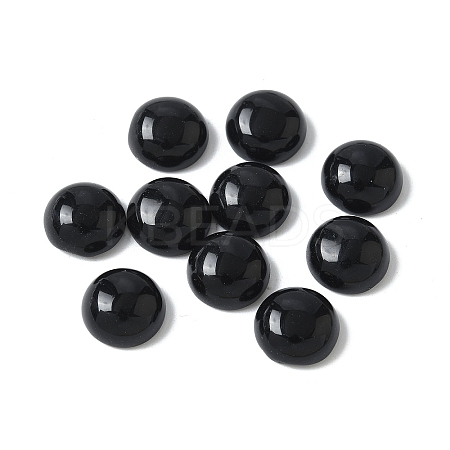 Natural Black Onyx(Dyed and Heated) Cabochons G-Z075-06D-1