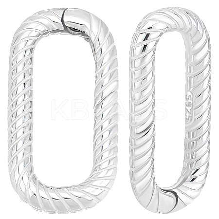 2Pcs 925 Sterling Silver Spring Gate Rings STER-BBC0007-40-1