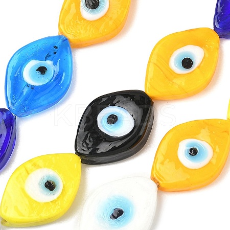 Handmade Eye Evil Lampwork Beads Strands LAMP-G168-07-1