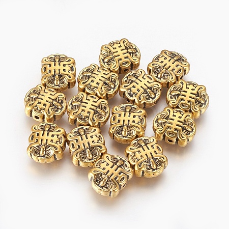 Chinoiserie Jewelry Findings Tibetan Style Alloy Beads X-TIBEB-7635-AG-NR-1