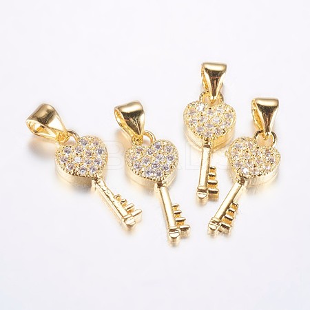 Long-Lasting Plated Brass Micro Pave Cubic Zirconia Pendants ZIRC-F069-45G-1