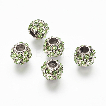 Alloy Rhinestone European Beads PALLOY-P144-08C-1