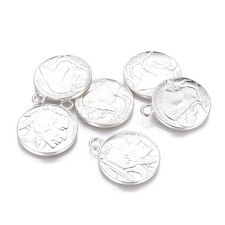 Tibetan Style Alloy Coin Pendants LS-TIBEP-GC001-P-NR-1