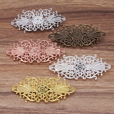 Vintage Hair Accessories Iron Hair Barrette Findings OHAR-PW0001-035AB-1