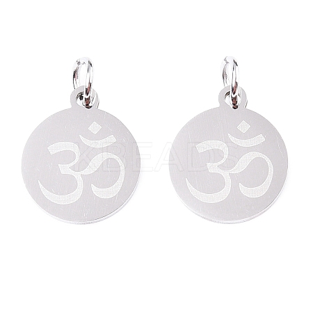 Non-Tarnish Chakra 201 Stainless Steel Charms STAS-T049-T680-1-1