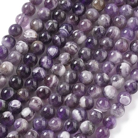 Natural Amethyst Beads Strands G-M445-8MM-01E-1