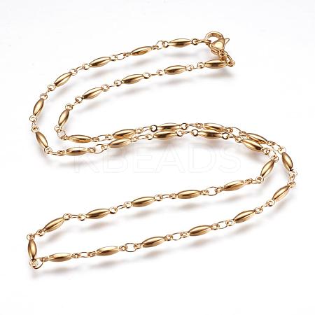 304 Stainless Steel Chain Necklaces STAS-P164-22G-1