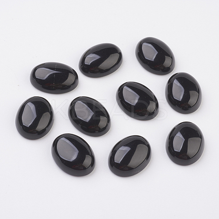 Natural Obsidian Flat Back Cabochons G-G741-18x25mm-20-1