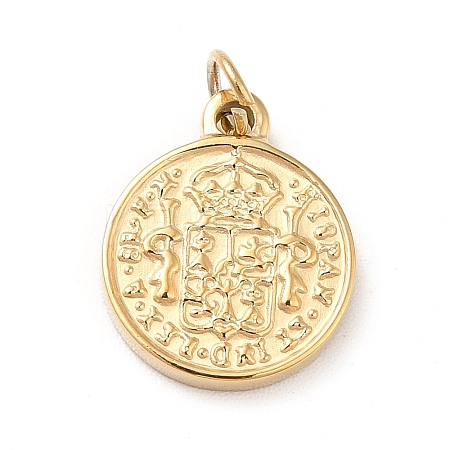 Ion Plating(IP) 304 Stainless Steel Coin Charms X-STAS-G295-16G-1