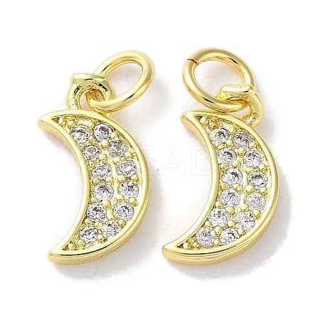 Rack Plating Brass Micro Pave Cubic Zirconia Pendants KK-Z039-21G-1