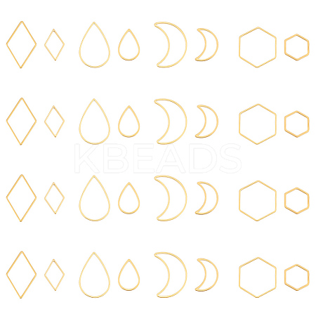 32Pcs 8 Style 304 Stainless Steel Linking Rings STAS-UN0041-35-1