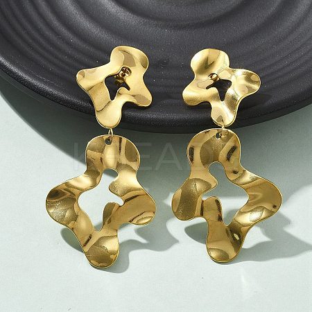 304 Stainless Steel Dangle Stud Earrings for Women EJEW-K268-13A-G-1