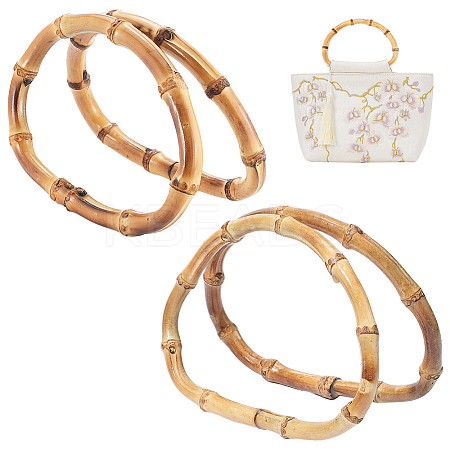 4Pcs 2 Styles D-Shaped Bamboo Bag Handles FIND-BBC0004-38-1