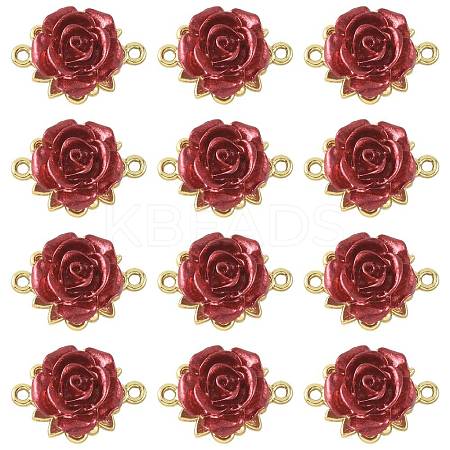 12Pcs Valentine's Day Rose Flower Alloy Links Connectors FIND-FS0004-87-1