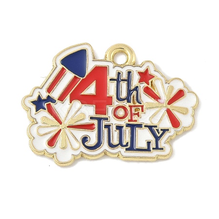 Independence Day Alloy Enamel Pandants FIND-M083-05J-G-1