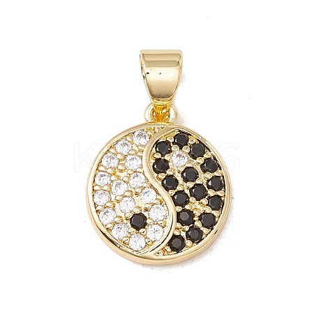 Brass Micro Pave Cubic Zirconia Charms Real 18K Gold Plated KK-G415-39G-01-1