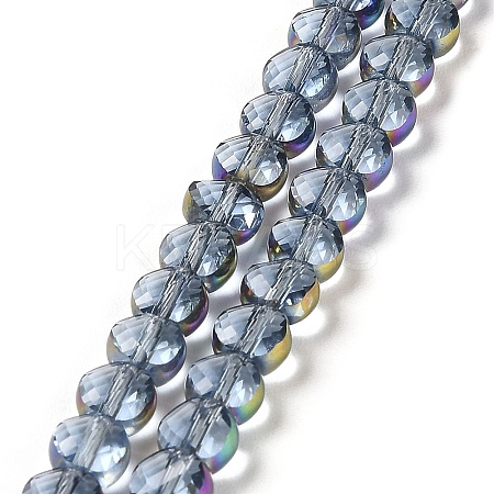 Electroplate Transparent Glass Beads Strands EGLA-Z001-02C-1