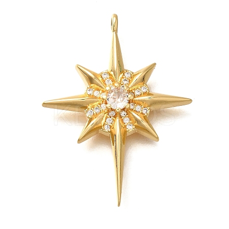 Brass Micro Pave Cubic Zirconia Pendants KK-U055-15G-1